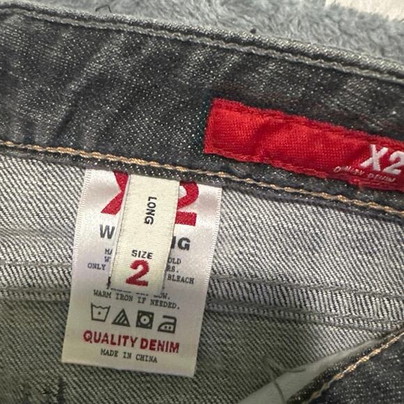 Women’s X2 Skinny W01 Ultra low rise skinny leg size 2 Long gray quality denim - Picture 4 of 12